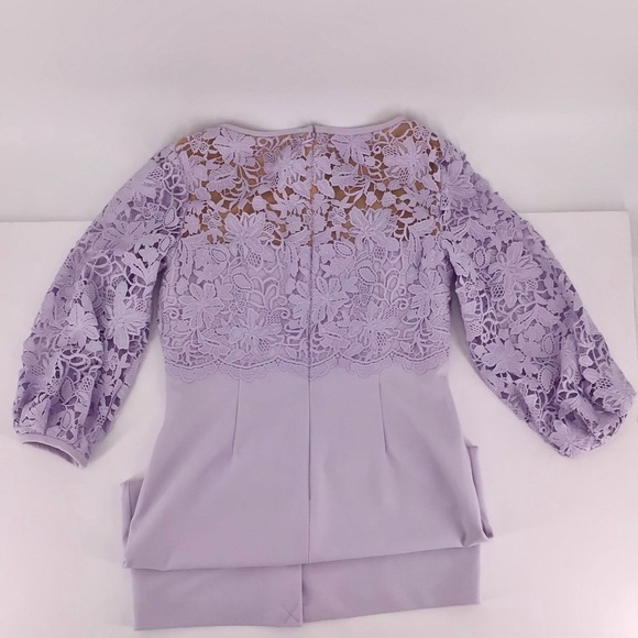 Lauren Ralph Lauren Light Purple Floral Lace 3/4 Sleeve Sheath Dress Size 4 - Picture 12 of 15